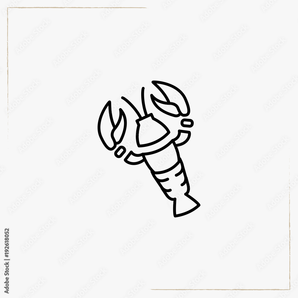 Fototapeta lobster line icon