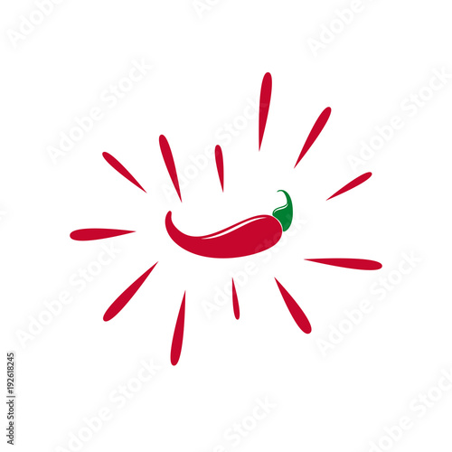 Red chilli pepper isolated on white background.  illustration.