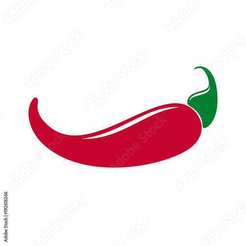 Red chilli pepper isolated on white background.  illustration.
