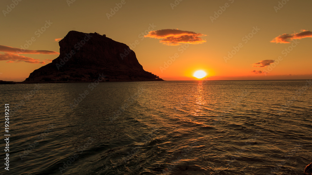Monemvasia island at morning, Greece