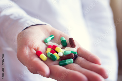 pills capsules in a doctor's hand
