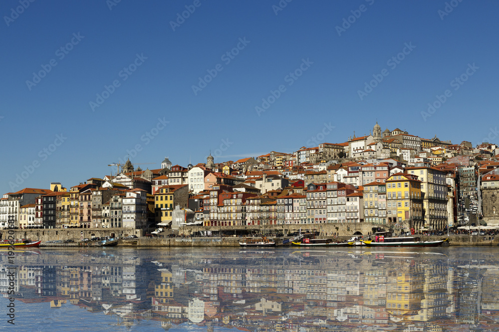 City of Porto reflected in the Douro river