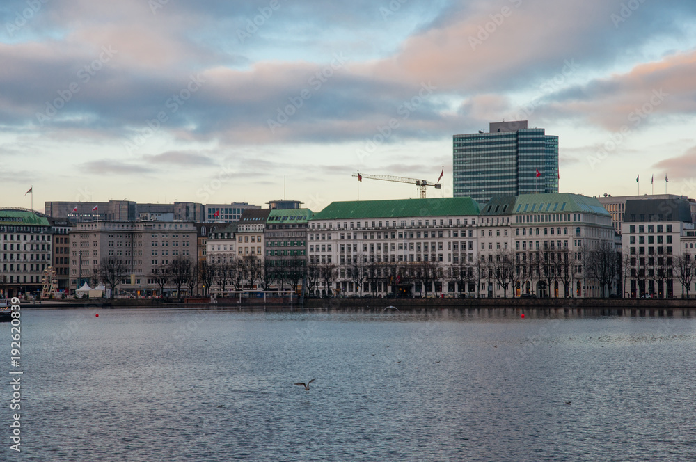 Buildings near the Alster lake