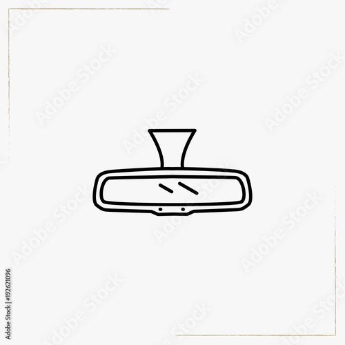 rear view mirror line icon