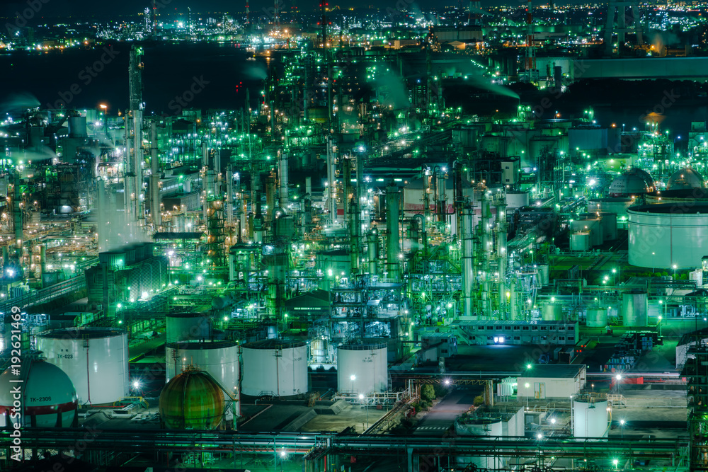 Yokkaichi factory night view Yokkaichi factory night view