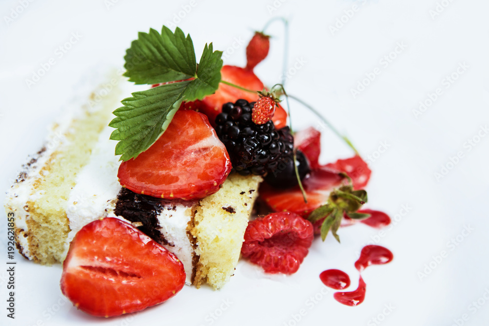 cake with strawberries and forest berries cake with strawberries and forest berries