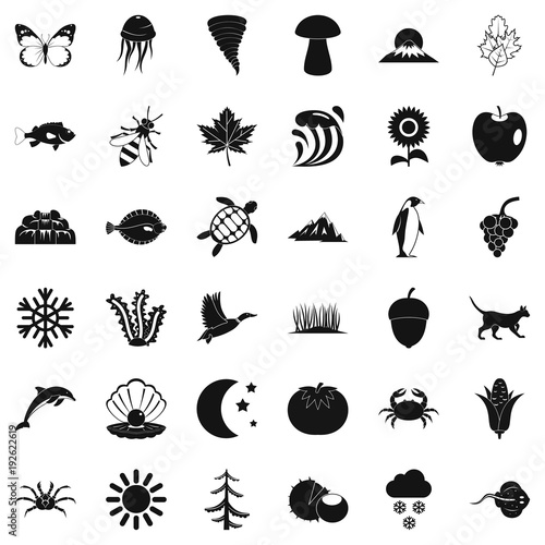 Inborn icons set, simple style