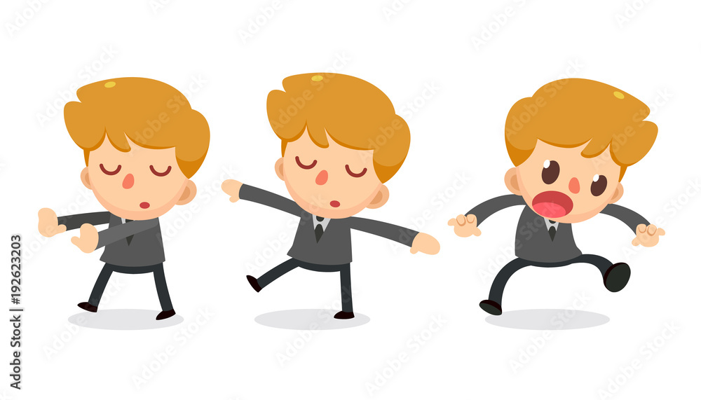 Set of tiny businessman character in actions. Daydream. Set of tiny businessman character in actions. Daydream.