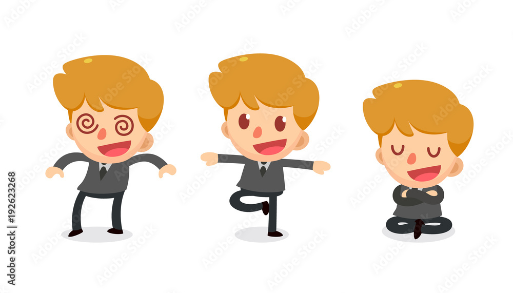 Set of tiny businessman character in actions. Numbness. Set of tiny businessman character in actions. Numbness.