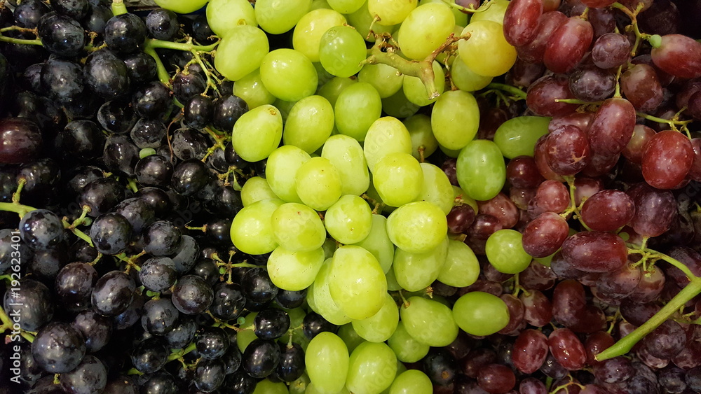 Three difference color of grape Three difference color of grape