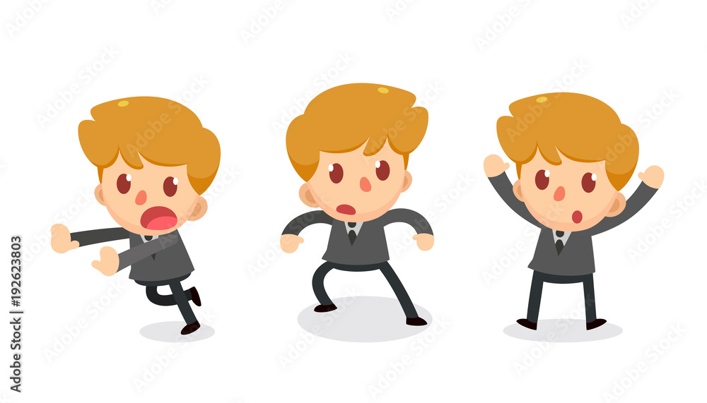 Set of tiny businessman character in actions. Surrender. Set of tiny businessman character in actions. Surrender.