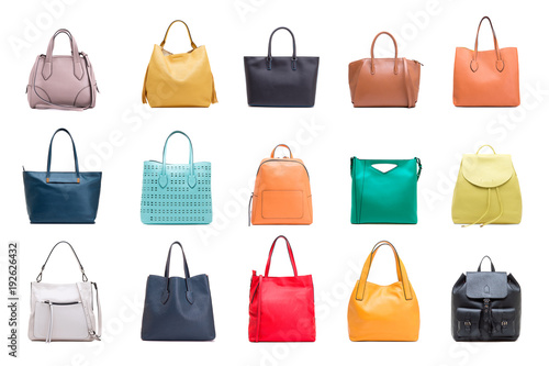 Collection of women's bags photo