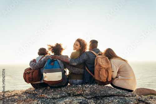 Woman with friends enjoying a day outdoors