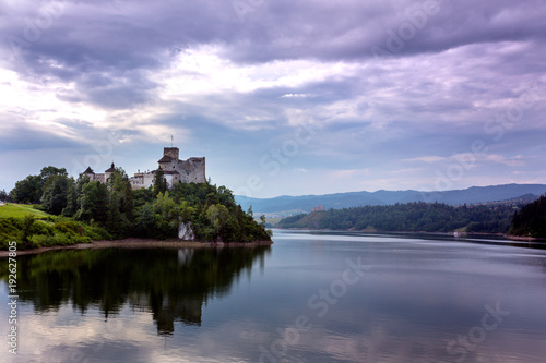 view of the famous castle niedzica at the Poland