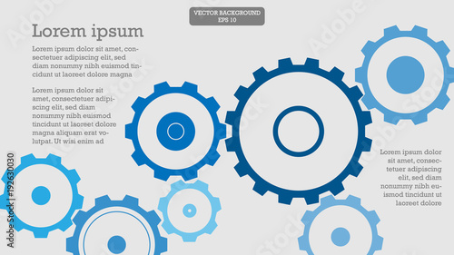Gears mechanical concept, infographic, abstract background, vector illustration