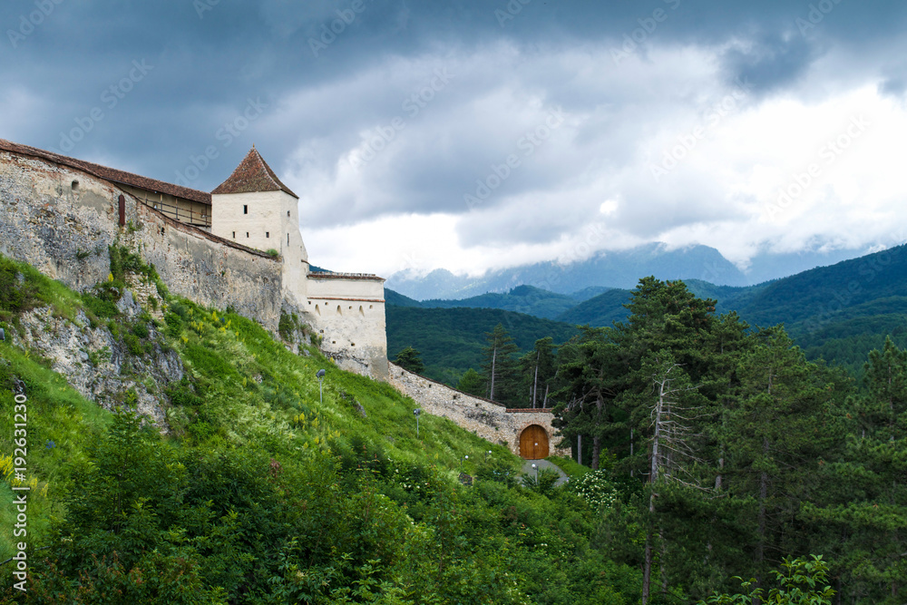 Tower and Walls of Rasnov Citadel, Transylvania, Romania