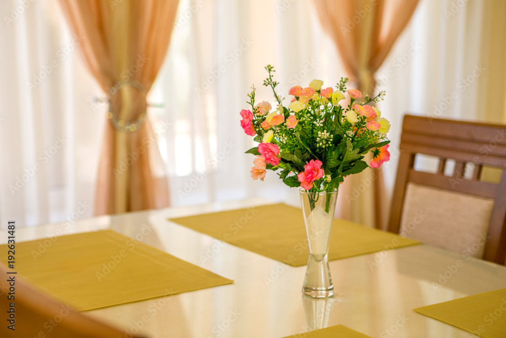 bouquet of flowers in a vase on the table