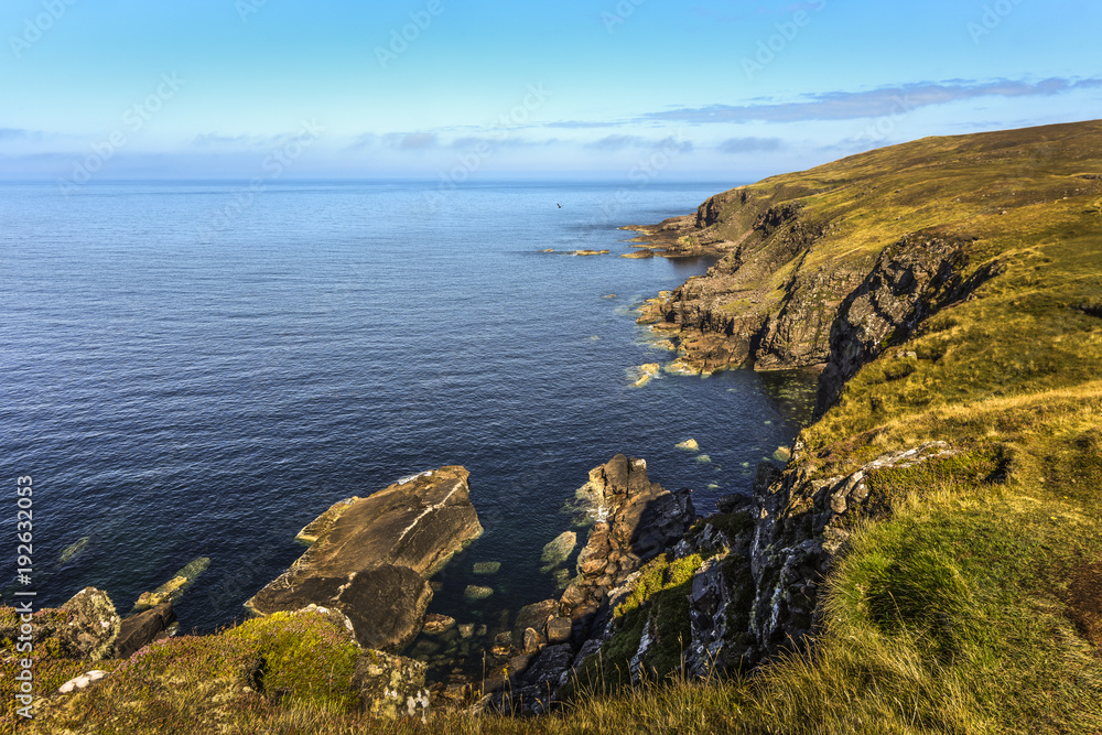 Rugged cliffs at Point of Stoer in the Scottish Highlands, Assynt, Scotland, United Kingdom