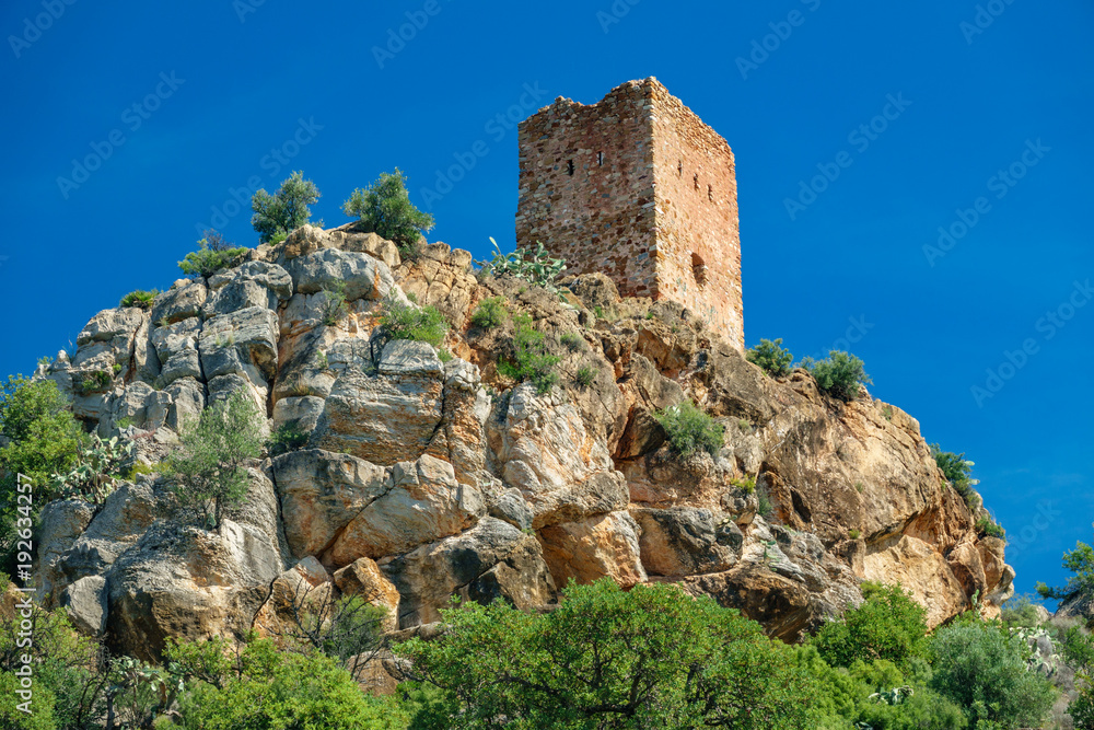 Almenara village tower on top of the hill