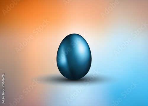 Original Easter design template with glossy 3D egg with shadows