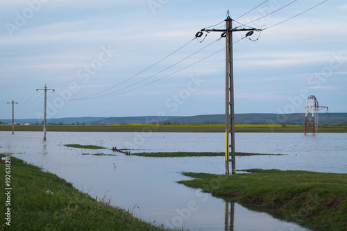 Flooded field after storm