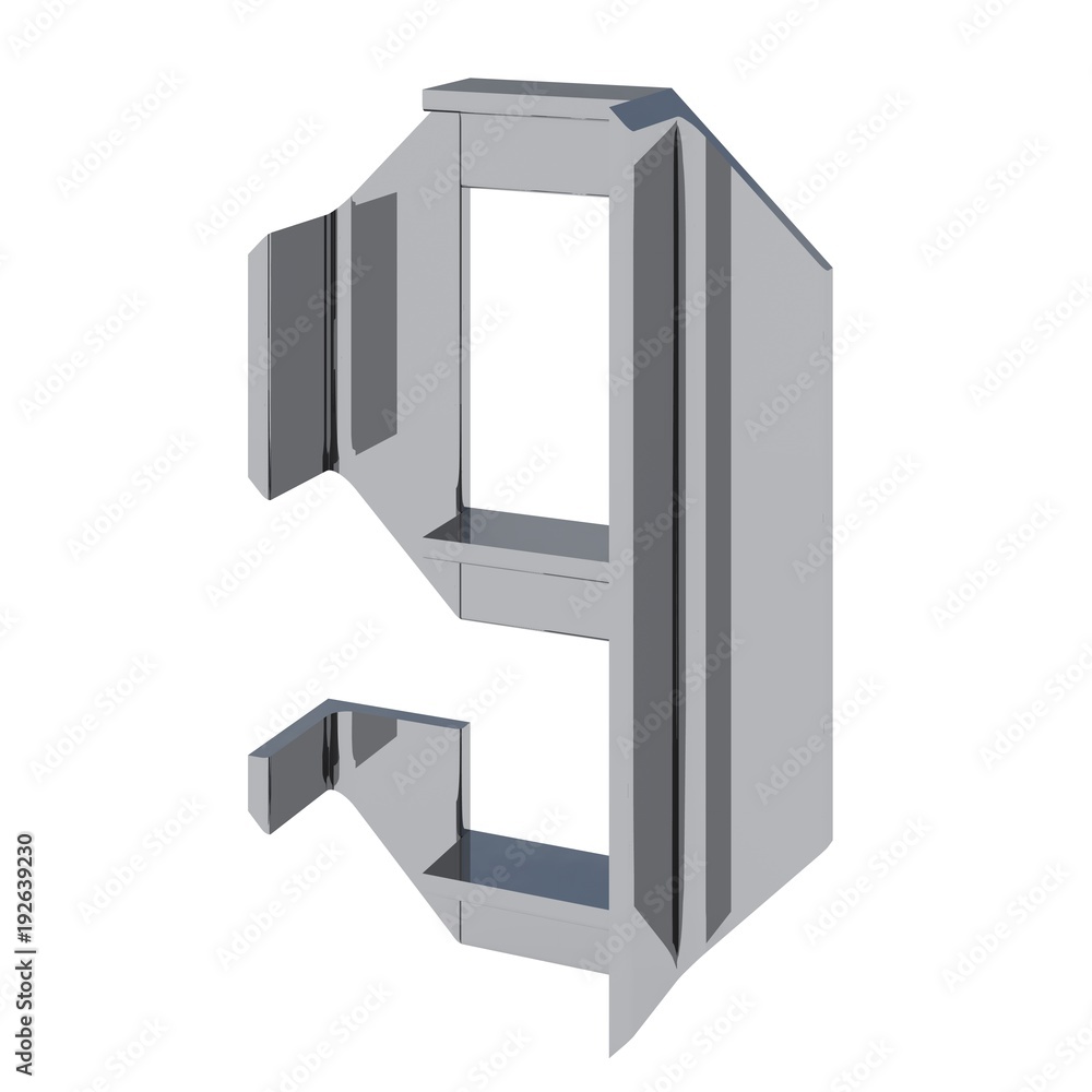 Shiny 3D number metal profile of the area. Number in stainless steel. Steel number for engineers and steel-industry. 3D rendering. Shiny 3D number metal profile of the area. Number in stainless steel. Steel number for engineers and steel-industry. 3D rendering.
