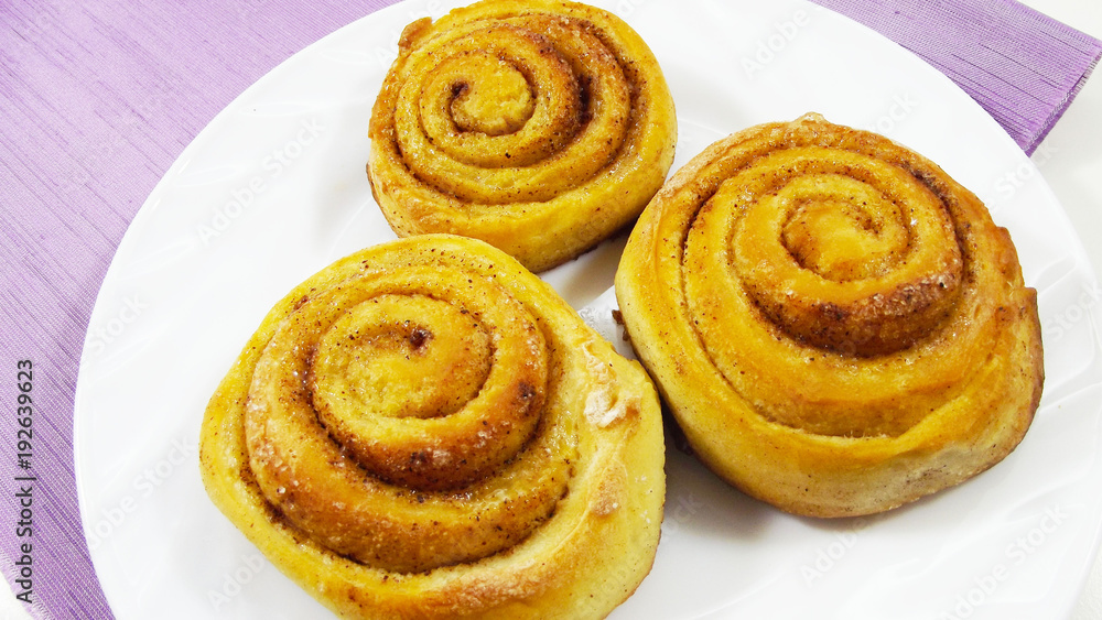 Delicious homemade cinnamon buns. Delicious homemade cinnamon buns.