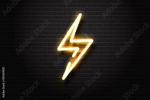Vector realistic isolated neon sign of energy for decoration and covering on the wall background. Concept of lightning and electricity.