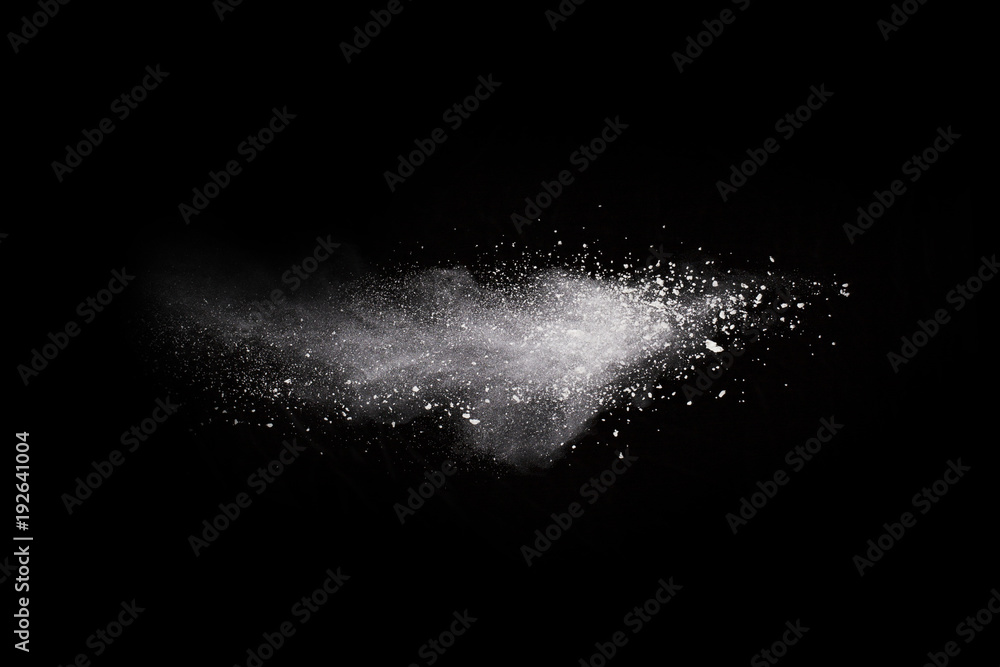 White powder on black background. White powder on black background.