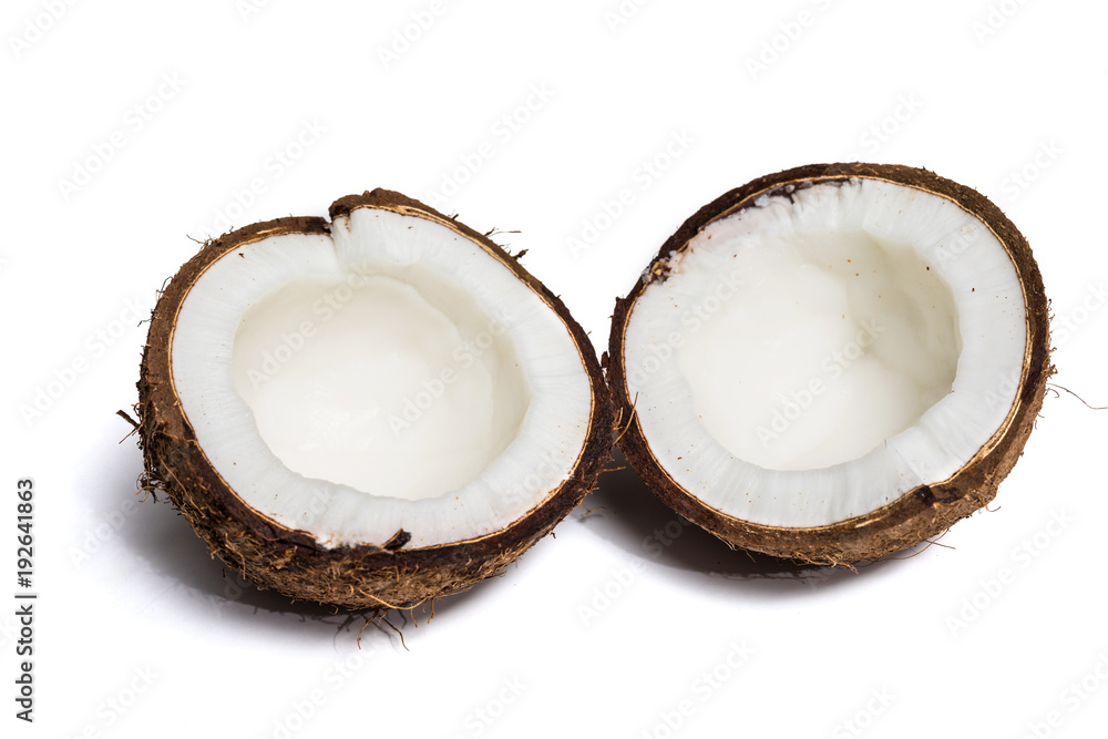 Broken coconut isolated Broken coconut isolated