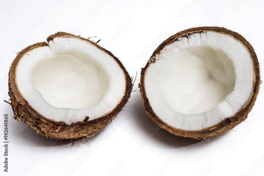 Broken coconut isolated Broken coconut isolated