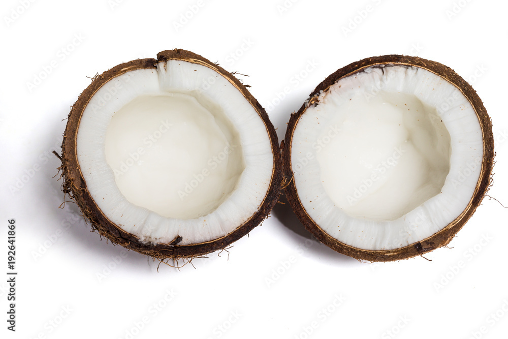 Broken coconut isolated Broken coconut isolated