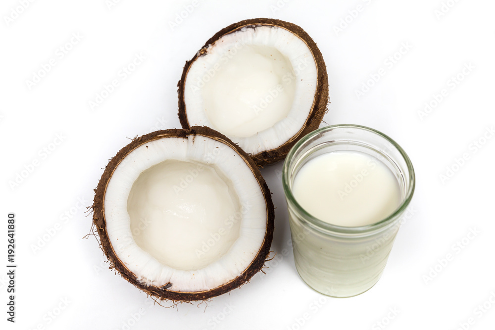 Broken coconut isolated Broken coconut isolated