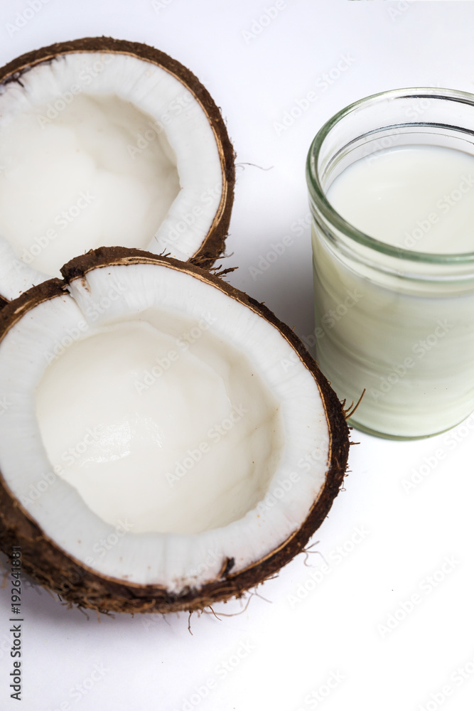Broken coconut isolated Broken coconut isolated