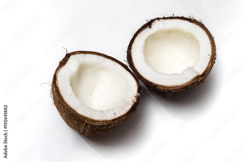 Broken coconut isolated Broken coconut isolated