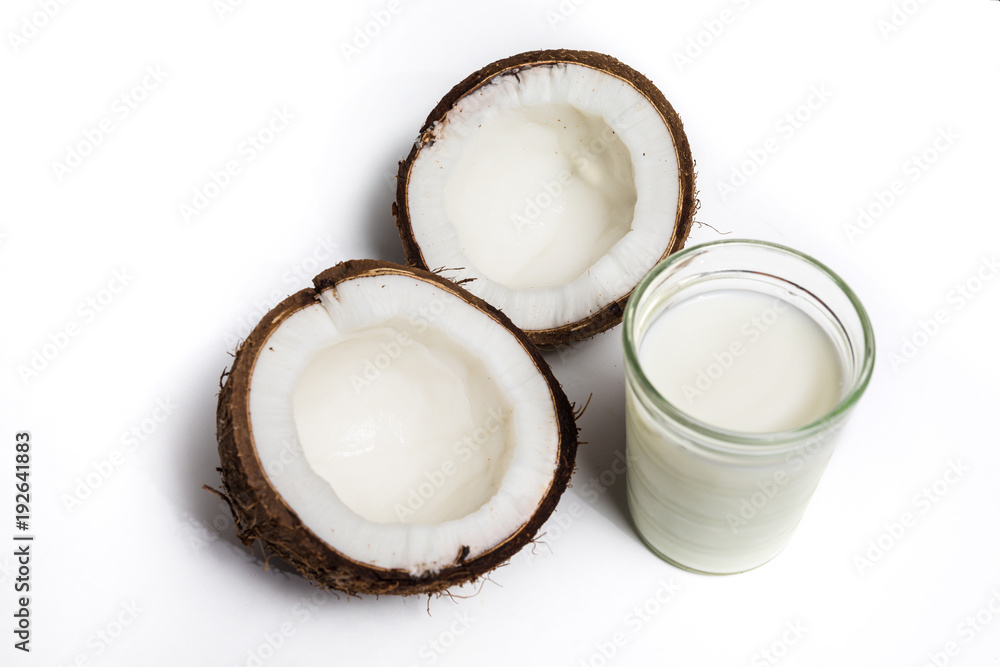 Broken coconut isolated Broken coconut isolated
