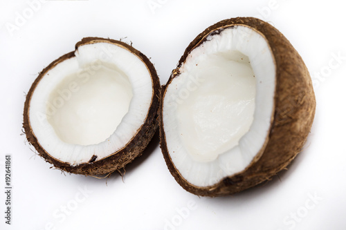 Broken coconut isolated