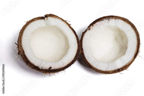 Broken coconut isolated