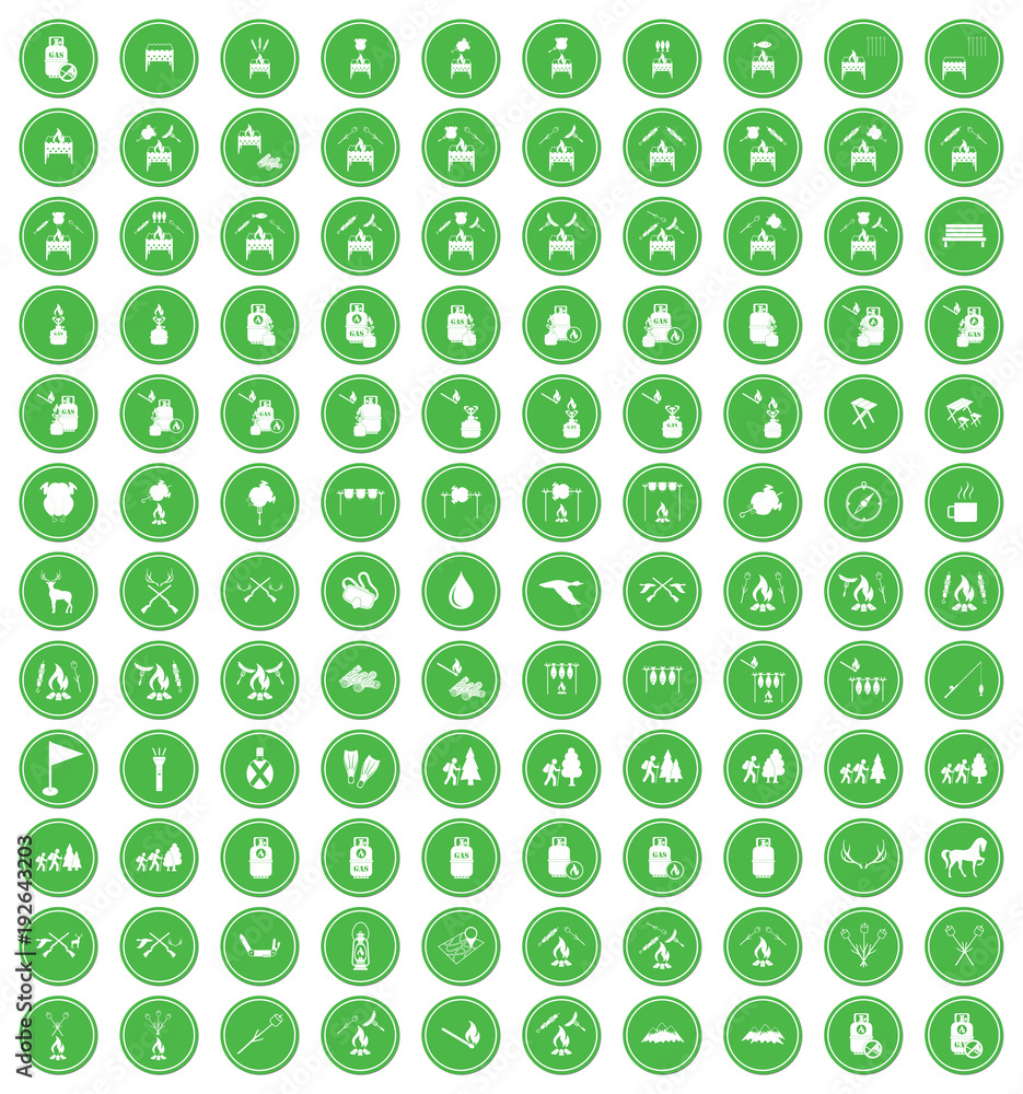 Set of camping equipment icons. Vector illustration Set of camping equipment icons. Vector illustration