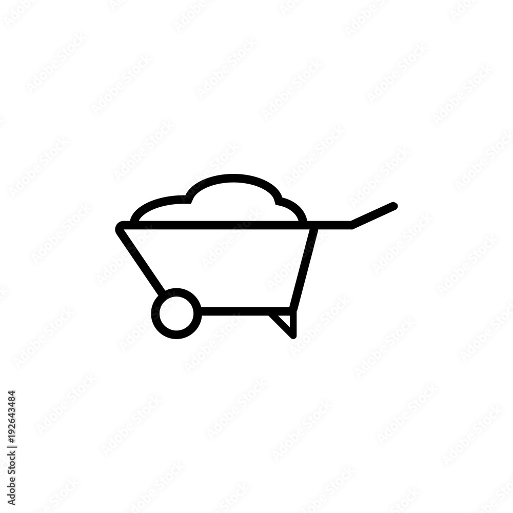 Wheelbarrow vector icon