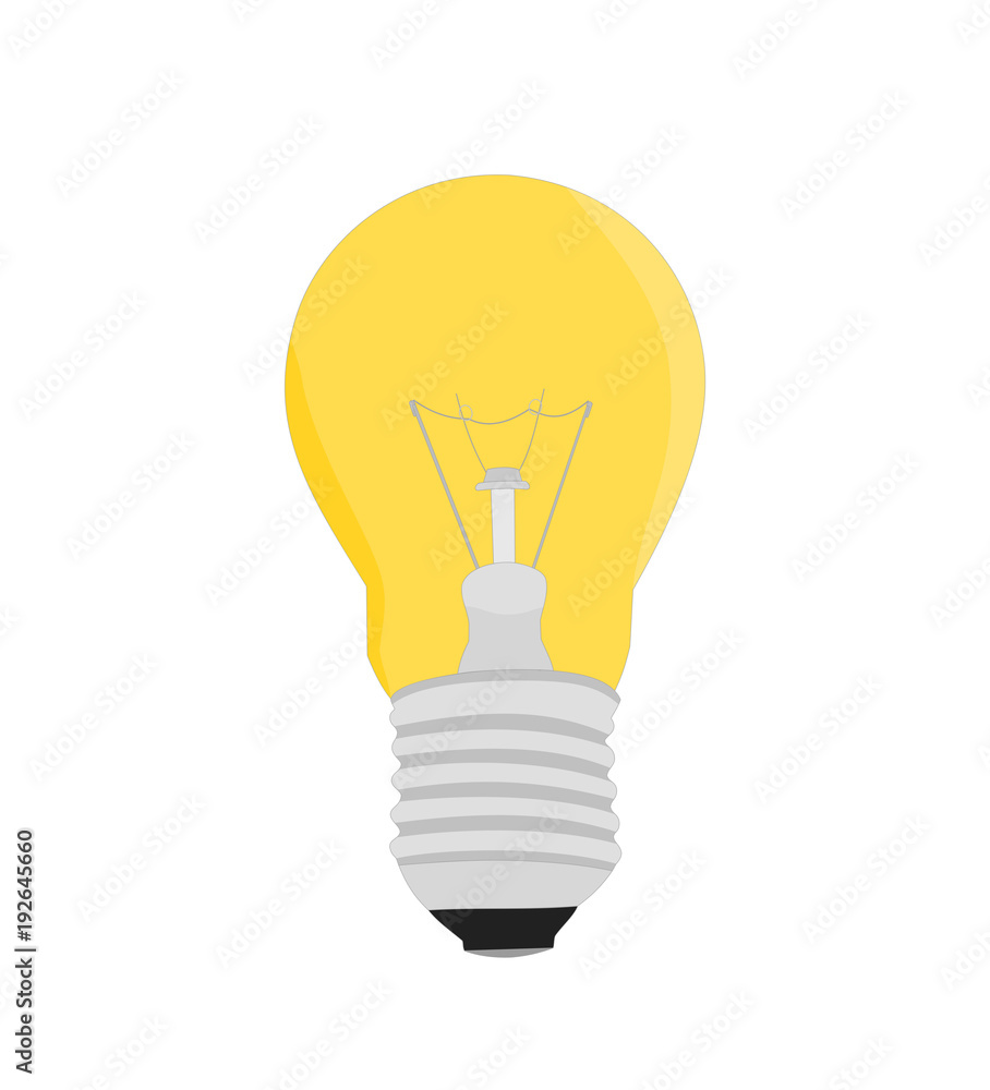 Vector yellow light bulbs isolated icon design Vector yellow light bulbs isolated icon design