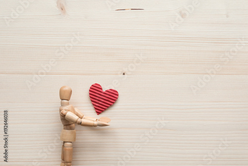 Valentine's day Custom Wood Figurine found Love Background for your text