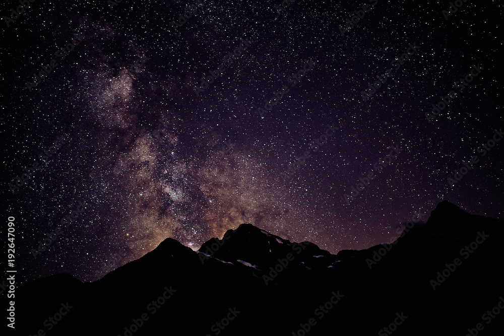 Milky Way Over A Mountain