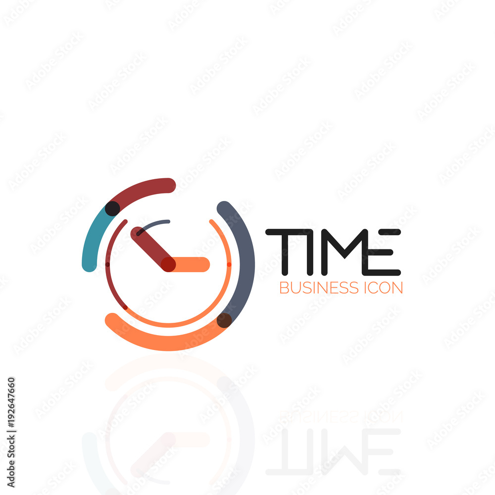 Vector abstract logo idea, time concept or clock business icon. Creative logotype design template Vector abstract logo idea, time concept or clock business icon. Creative logotype design template