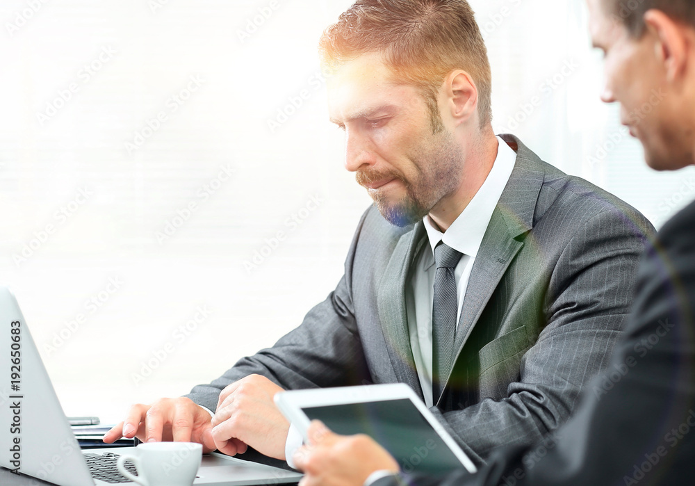 closeup.business colleagues sitting at a Desk. closeup.business colleagues sitting at a Desk.
