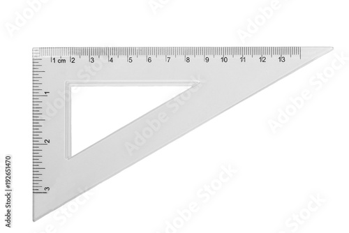 transparent triangle isolated on white background, with clipping path