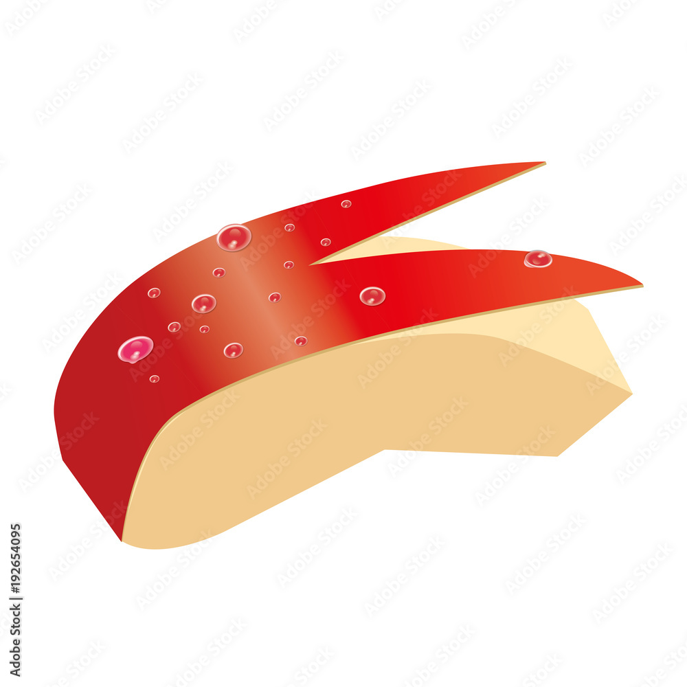 水滴がついたウサギ形のリンゴのイラスト 林檎の実 手描き風イラスト Stock Vector Adobe Stock