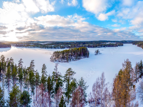 Wintery landscape in the cold season