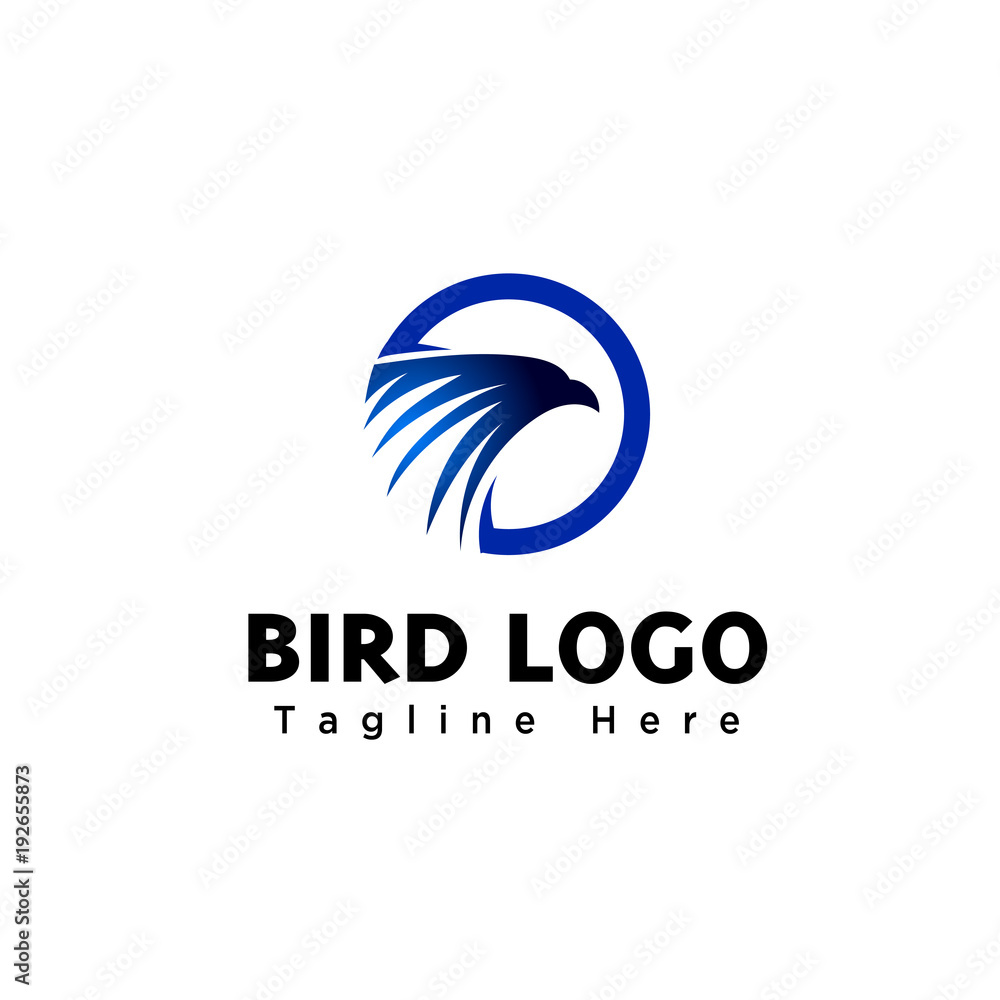 abstract circle Head eagle fast logo
