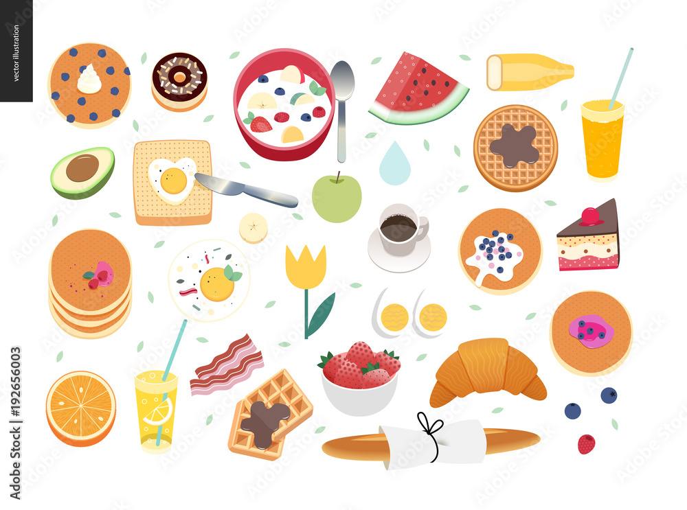 Love, spring, breakfast - set of breakfast meal Love, spring, breakfast - set of breakfast meal